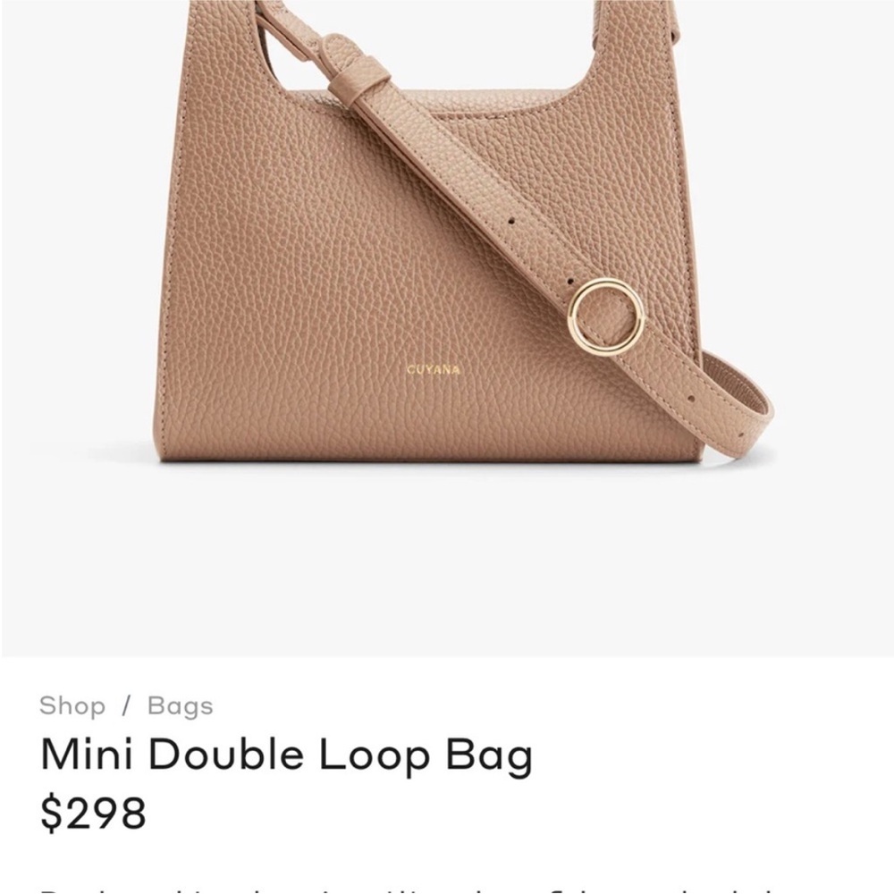Cuyana Mini Double Loop bag in Cappucino - Picture 2 of 16
